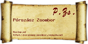 Pórszász Zsombor névjegykártya