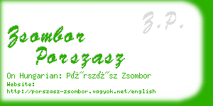 zsombor porszasz business card